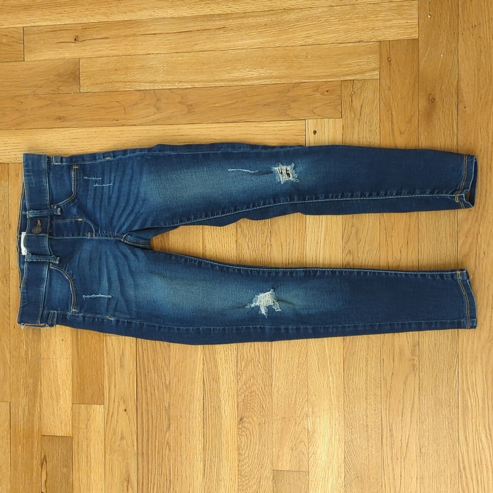 SO Girls Dark Wash Destructed Jeggings Size 8